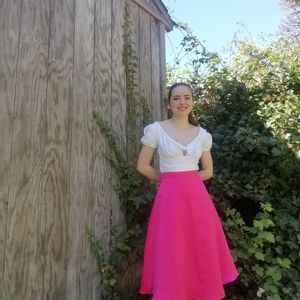 bright pink circle skirt